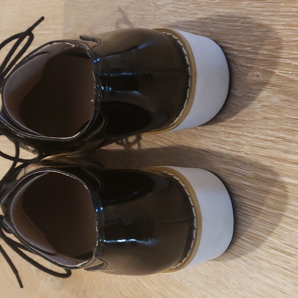 Steve Madden black leather Shoes with white sole Size 8 - Picture 5 of 11